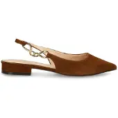 Manfield Bruine suède slingbacks | Maat 39