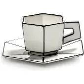 Serax Espressokop Carte Blanche + Saucer White/Black 90 ml