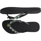 Uzurii Dolce turqoise zwart dames slippers, , maat: