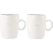 Zusss Set Van 2 Theemokken You Are So Lovely - Cadeau Dames Keramiek Wit / Lila / Zand