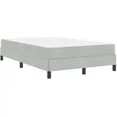 vidaXL Boxspring bed met matras Lichtgrijs 120 x 190 cm Stof