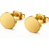 LGT JWLS LGT Jewels Ronde oorknoppen Edelstaal Goudkleurig-6mm