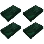vidaXL Antislip deken van imitatie konijnenbont Olite 4 st Donkergroen