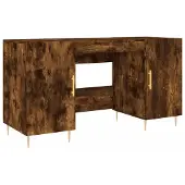 Syfax Bureau 140x50x75 cm bewerkt hout gerookt eikenkleurig
