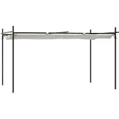 Syfax Pergola met uitschuifbaar dak 395x292x230 crèmekleurig