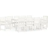 Syfax 11-delige Tuinset massief grenenhout wit