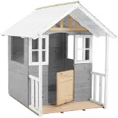 50nrth Houten speelhuis "Valli" in natuurlijke of grijze kleur, met veranda