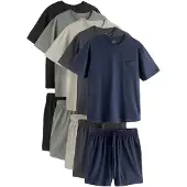 Next Pyjama kort taupe / navy / antraciet / pastelgroen / zwart