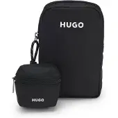 HUGO schoudertas met logodetail en mini etui