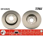 TRW Remschijf DF4392S voorkant, geventileerd, 1 Stuk