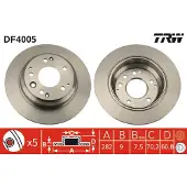 TRW Remschijf DF4005 achter, volledig, 1 Stuk