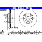 Ate Remschijf Power Disc 24.0324-0166.1, 1 Stuk