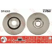 TRW Remschijf LUC DF4363 voorkant, geventileerd, sterk gecarboniseerd, 1 Stuk