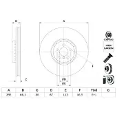 Bosch Remschijf 0 986 479 H13 voorkant, geventileerd, sterk gecarboniseerd, 1 Stuk