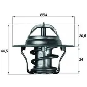 MAHLE ORIGINAL TX 4 75D Thermostaat, koelvloeistof