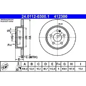 Ate Remschijf 24.0112-0300.1 achter, volledig, sterk gecarboniseerd, 1 Stuk