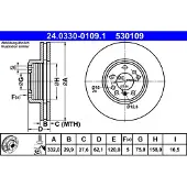 Ate Remschijf Power Disc 24.0330-0109.1, 1 Stuk
