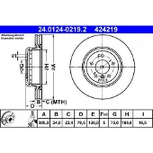 Ate Remschijf 24.0124-0219.2 achter, geventileerd, sterk gecarboniseerd, 1 Stuk