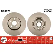 TRW Remschijf DF4871 voorkant, geventileerd, 1 Stuk