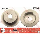 TRW DF6690 Remschijf