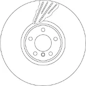 TRW Remschijf DF6618S voorkant, geventileerd, sterk gecarboniseerd, 1 Stuk