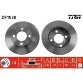 TRW Remschijf DF1536 achter, volledig, 1 Stuk
