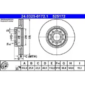 Ate Remschijf Power Disc 24.0325-0172.1, 1 Stuk