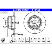 Ate Remschijf Power Disc 24.0312-0152.1, 1 Stuk