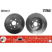 TRW Remschijf DF4417 achter, volledig, 1 Stuk
