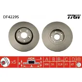 TRW Remschijf DF4229S voorkant, geventileerd, 1 Stuk