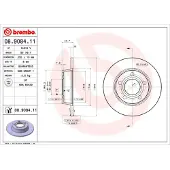 Brembo Remschijf 8908411 achter, volledig, 1 Stuk