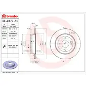 Brembo Remschijf 08C17210 achter, volledig, 1 Stuk