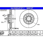 Ate Remschijf Power Disc 24.0325-0137.1, 1 Stuk