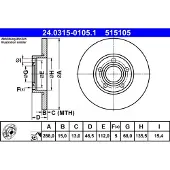 Ate Remschijf Power Disc 24.0315-0105.1, 1 Stuk