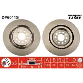 TRW Remschijf DF6011S voorkant, geventileerd, 1 Stuk