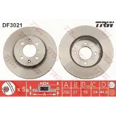 TRW Remschijf DF3021 voorkant, geventileerd, sterk gecarboniseerd, 1 Stuk