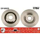 TRW Remschijf DF4893S achter, geventileerd, 1 Stuk