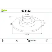 Valeo 673122 Remschijf