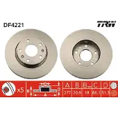 TRW Remschijf DF4221 voorkant, geventileerd, 1 Stuk