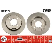 TRW Remschijf DF4122 achter, volledig, 1 Stuk