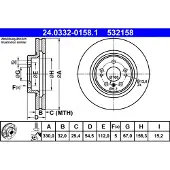 Ate Remschijf PowerDisc 24.0332-0158.1, 1 Stuk