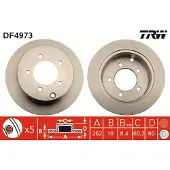 TRW Remschijf DF4973 achter, volledig, 1 Stuk