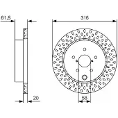 Bosch Remschijf 0 986 479 V05 achter, geventileerd, 1 Stuk
