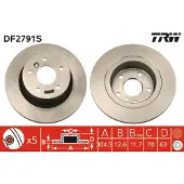 TRW Remschijf DF2791S achter, volledig, 1 Stuk