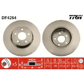 TRW Remschijf DF4264 voorkant, geventileerd, 1 Stuk