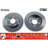 TRW Remschijf DF4224 voorkant, geventileerd, 1 Stuk