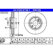 Ate Remschijf PowerDisc 24.0326-0120.1, 1 Stuk