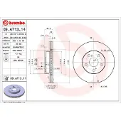 Brembo 09.A713.11 Remschijf