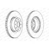 FERODO Remschijf DDF1298C voorkant, geventileerd, 2 stuk