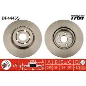 TRW Remschijf DF4445S voorkant, geventileerd, sterk gecarboniseerd, 1 Stuk